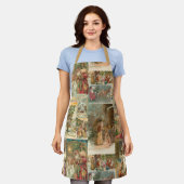 詳細なヴィンテージ父クリスマスコラージュ エプロン (着用した状態)