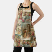 詳細なヴィンテージ父クリスマスコラージュ エプロン (インサイチュ)