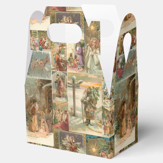 詳細なヴィンテージ父クリスマスコラージュ フェイバーボックス (オープン)