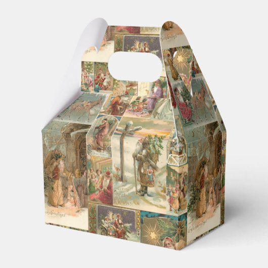 詳細なヴィンテージ父クリスマスコラージュ フェイバーボックス (正面サイド)