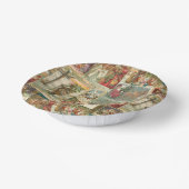 詳細なヴィンテージ父クリスマスコラージュ ペーパーボウル (傾斜あり)