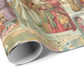 詳細なヴィンテージ父クリスマスコラージュ ラッピングペーパー (ロールコーナー)