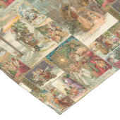 詳細なヴィンテージ父クリスマスコラージュ ロングテーブルランナー (コーナー)