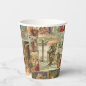 詳細なヴィンテージ父クリスマスコラージュ 紙コップ (正面)