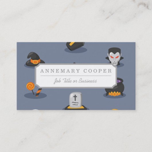 詳細な不気味ハロウィカラフルーンパターン 名刺 (正面)