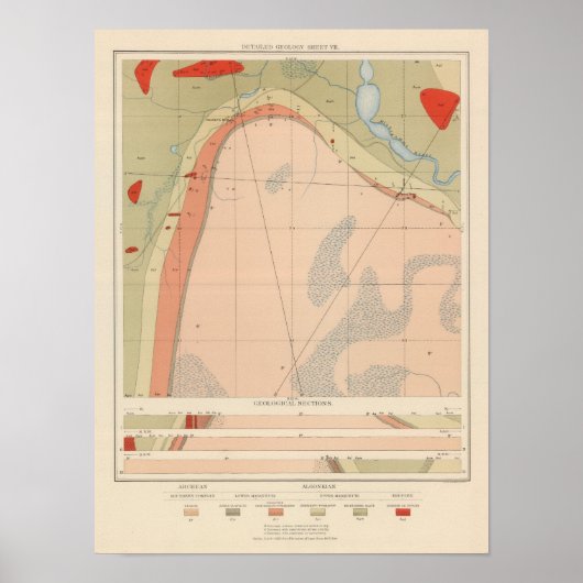 詳細な地質学シートVII ポスター (正面)