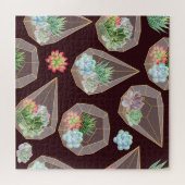 詳細な多肉性サボテンのシームレスなパターン ジグソーパズル (横)