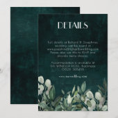 詳細な封筒の緑のリース 招待状 (正面/裏面)