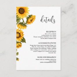 詳細な明るいひまわり ミニマリスト エンクロージャーカード