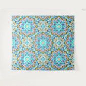 詳細な民族幾何学カラフルパターン タペストリー (正面(横))