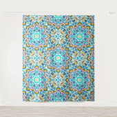 詳細な民族幾何学カラフルパターン タペストリー (正面)