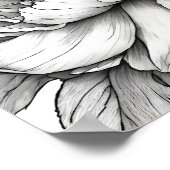 詳細な牡丹の花クローズアップ名色 ポスター (角)