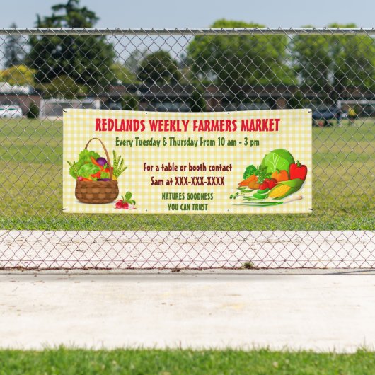 詳細な農家市場野菜をパーソナライズ 横断幕 (インサイチュ)