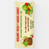 詳細な農家市場野菜をパーソナライズ 横断幕 (縦)