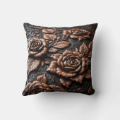 詳細な銅バラアートオンダークキャンバス クッション (裏面)