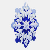 詳細な青い雪の結晶 オーナメントカード (右)