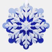 詳細な青い雪の結晶 オーナメントカード (裏面)