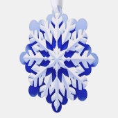 詳細な青い雪の結晶 オーナメントカード (左)