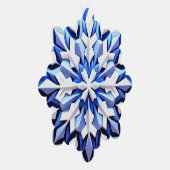 詳細な青い雪の結晶 オーナメントカード (右)