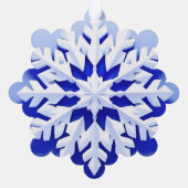 詳細な青い雪の結晶 オーナメントカード (裏面)