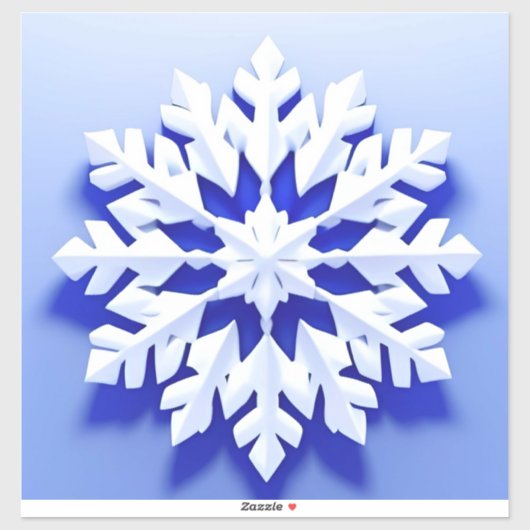 詳細な青い雪の結晶 シール (シート)