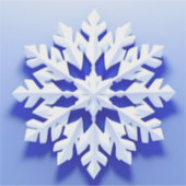 詳細な青い雪の結晶 シール (正面)