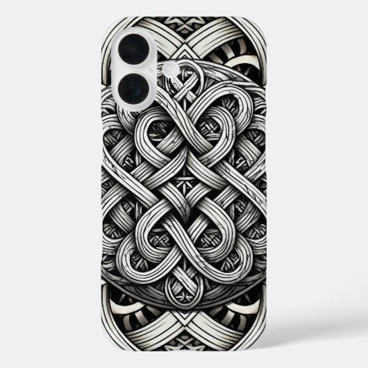 詳細な黒と白のケルト系ノット 0001 Case-Mate iPhoneケース (裏面)