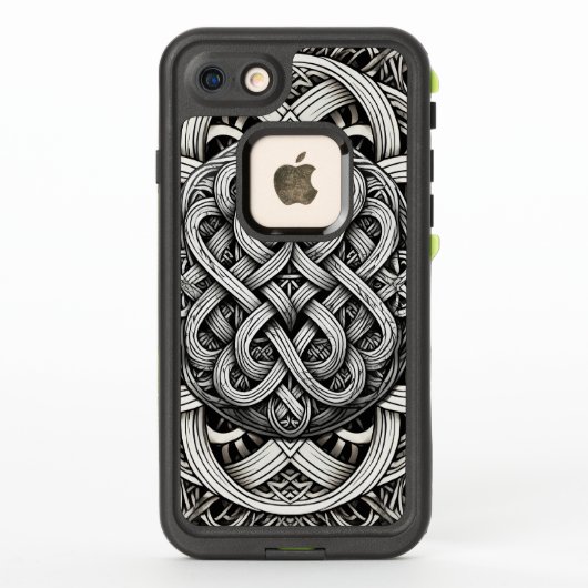 詳細な黒と白のケルト系ノット 0001 LifeProof iPhoneケース (裏面)