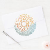 詳細なhenna抽象芸術日の出 ラウンドシール (封筒)