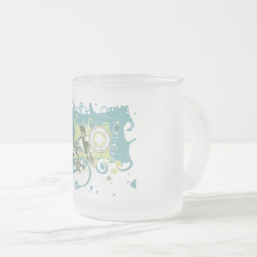 詳細のスノーボードのTシャツおよびギフト フロストグラスマグカップ (正面右)