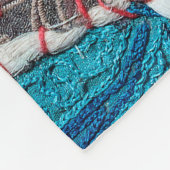 詳細の古いカラフルパッチワークカーペット、インド。クローズ フリースブランケット (角)