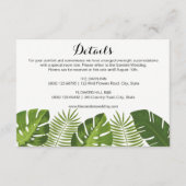 詳細の熱帯結婚式の挿入物カードテンプレート エンクロージャーカード (正面)