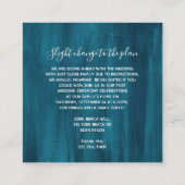 詳細の結婚ティール(緑がかった色)の青い緑のアートがカードを変える エンクロージャーカード (裏面)