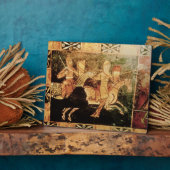 詳細の結婚御衣を描いた胸の兵 フォトプラーク (側面)