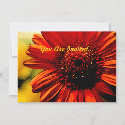 詳細の赤い花-すべての目的 招待状 (正面)