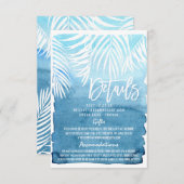 詳細を結婚するモダンな濃紺の金ゴールドブラシストローク エンクロージャーカード (正面/裏面)