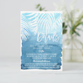 詳細を結婚するモダンな濃紺の金ゴールドブラシストローク エンクロージャーカード (スタンド正面)