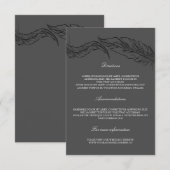 詳細を結婚する灰色のエレガントな羽 エンクロージャーカード (正面/裏面)