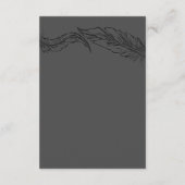詳細を結婚する灰色のエレガントな羽 エンクロージャーカード (裏面)