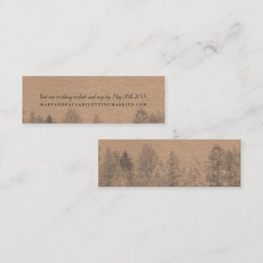 詳細を結婚する素朴なクラフトの秋の冬の松の木 スキニー名刺 (正面/裏面)