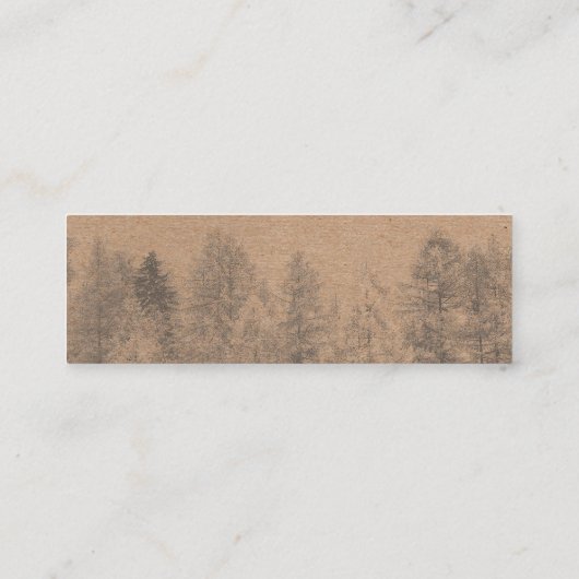 詳細を結婚する素朴なクラフトの秋の冬の松の木 スキニー名刺 (裏面)