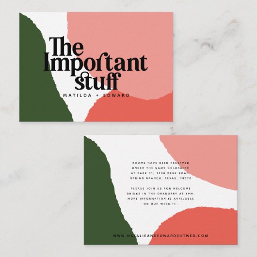 詳細を結婚する重要な物のモダンの抽象芸術 エンクロージャーカード (正面/裏面)