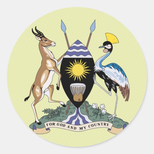 詳細ウガンダの紋章付き外衣 ラウンドシール (正面)