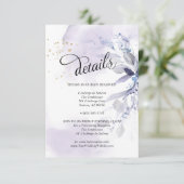 詳細エレガントスミレ色の葉 招待状 (スタンド正面)