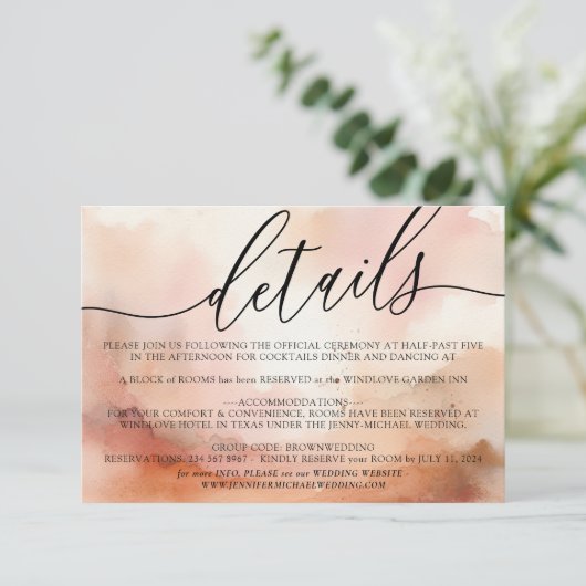 詳細エレガントバラ金ゴールド水の色結婚の 出欠カード (スタンド正面)