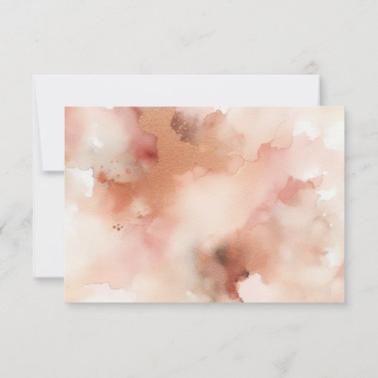 詳細エレガントバラ金ゴールド水の色結婚の 出欠カード (裏面)