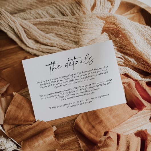 詳細エンクロージャカード |モダンの結婚ひな形 エンクロージャーカード