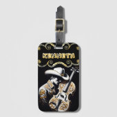 詳細カウボーイ版木、銅版、版画オンミュージカル最高傑作 ラゲッジタグ (正面縦)