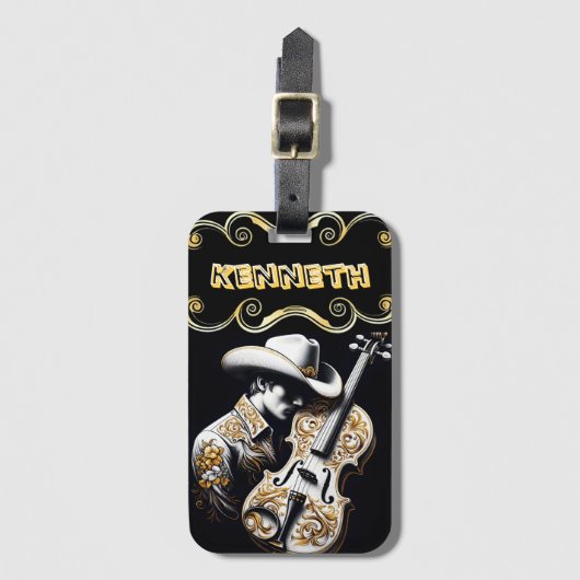 詳細カウボーイ版木、銅版、版画オンミュージカル最高傑作 ラゲッジタグ (正面縦)