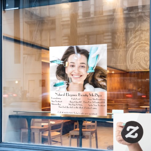 詳細カスタマイズなMedスパ美しいトリートメント大 ウィンドウサイン (カフェ窓)